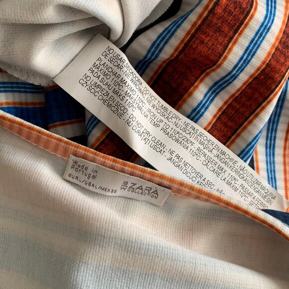 Zara Crop Stripe Frilled Top - Picture 11 of 11